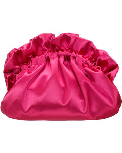 Nina Cristy-kisses Satin Gathered Crossbody Pouch Bag - Pink