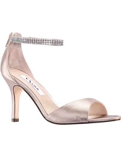 Nina Volanda-champagne Satin Crystal Ankle-strap High-heel Dressy Sandal - Pink