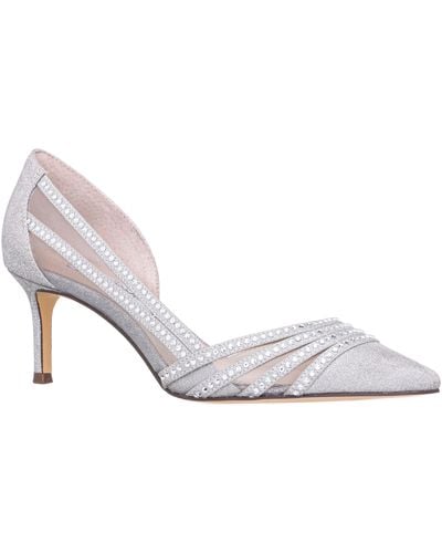 Nina Noreen-women's Silver Glitter Crystal Pointy-toe Mid-heel D'orsay Pump - Metallic