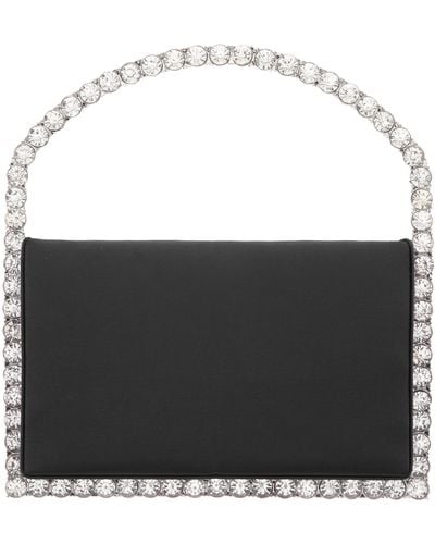 Nina Sugar-black satin/crystal Frame Bag