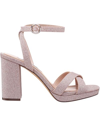 Nina Shelia-women's Taupe Metallic Block-heel Platform Sandal - Pink