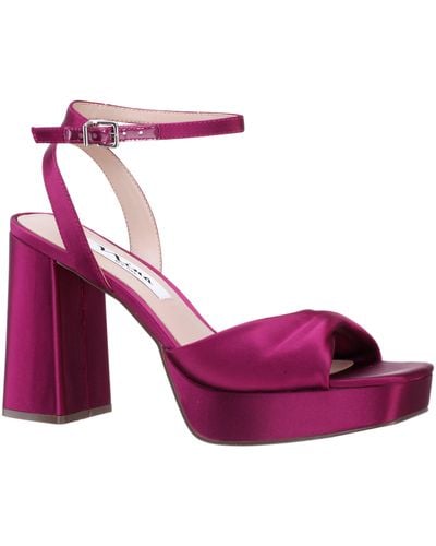 Nina Stacie-wine Satin Block High-heel Platform Sandal - Purple