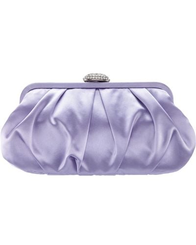 Nina Concord-royal Lilac Pleated Frame Clutch With Crystal Clasp - Purple