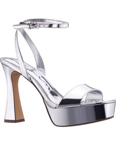 Nina Antonia-women's Silver Mirror Metallic Patent Ultra High Platform Sandal