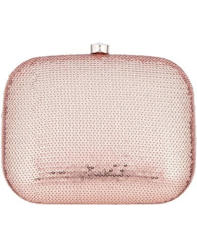 Nina Getty-rose Gold sequin Minaudiere - Pink
