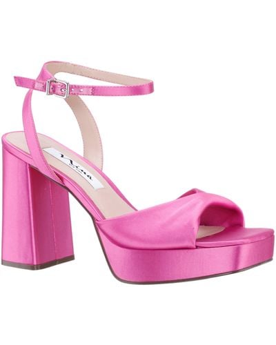 Nina Stacie-ultra Pink Satin Block High-heel Platform Sandal