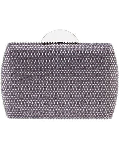 Nina Pacey-steel Allover Crystal Minaudiere - Gray