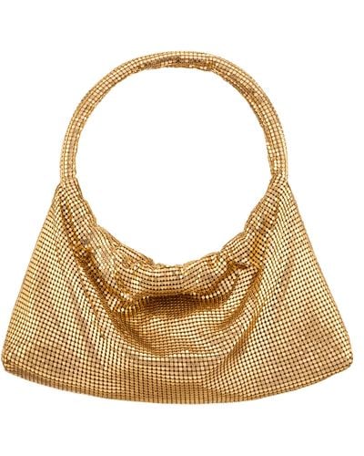 Nina Joyce-gold mesh Shoulder Bag - Brown