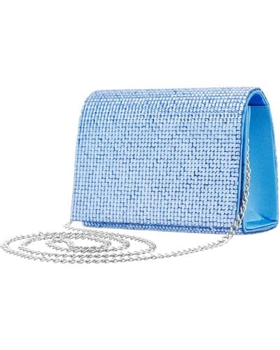 Nina Margot-sky Blue Glass Crystal Crossbody Flap Bag