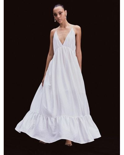 NINETY PERCENT Koulika Dress In White - Black
