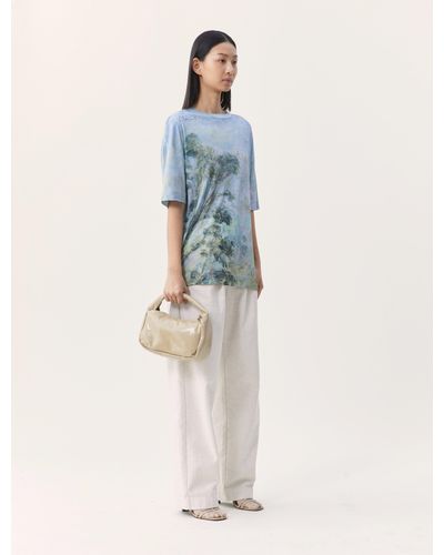 Ninetypercent Vivien T-shirt In Two Trees Print - Blue