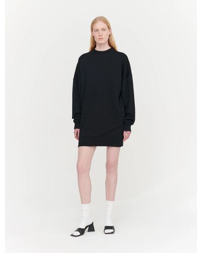 NINETY PERCENT Brielle Sweatshirt Dress In Black