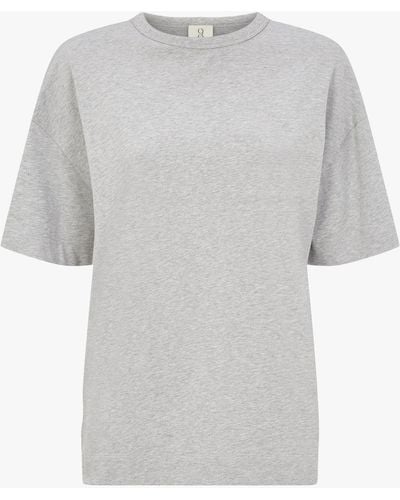 NINETY PERCENT Lena Oversized T-shirt In Grey Marl - Natural