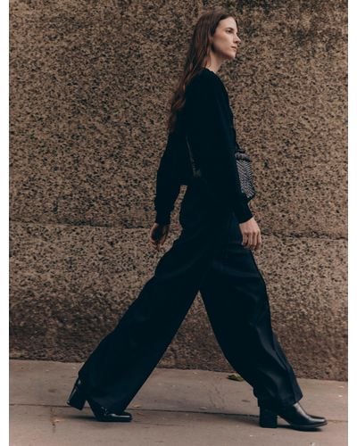 NINETY PERCENT Amy Trousers In Black - Blue