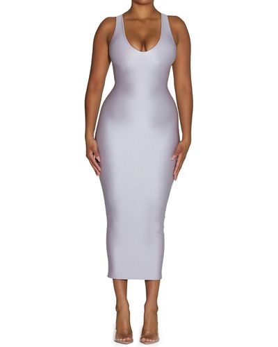 Naked Wardrobe The Sleek & Sleeveless Dress - Purple