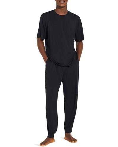 Eberjey Henry Short Sleeve Pajamas - Black