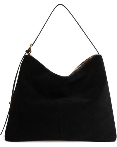 Reiss Vigo Leather Shoulder Bag - Black