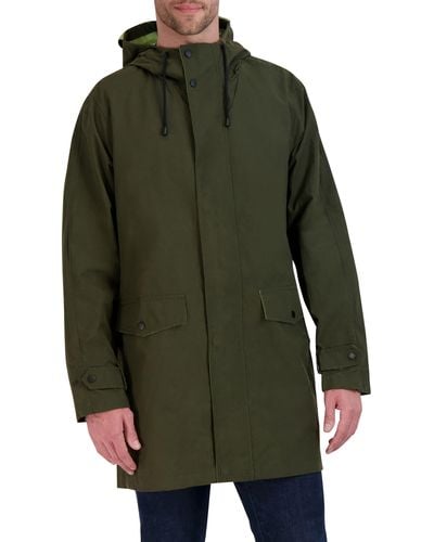 Vince Camuto Water Resistant Hooded Jacket - Green