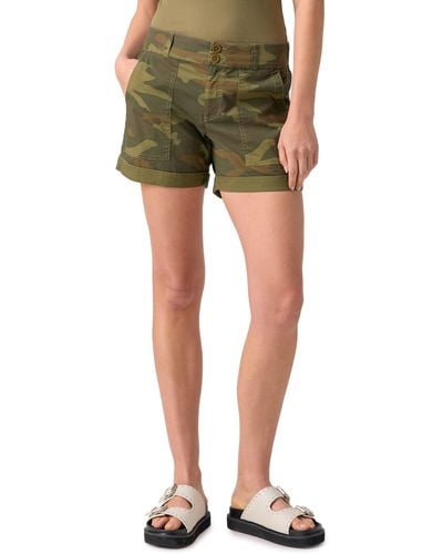 Sanctuary Renegade Camo Rolled Cuff Shorts - Green