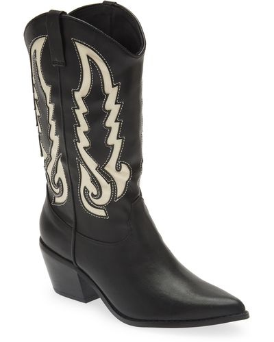 Billini Norva Western Pointed Toe Boot - Black
