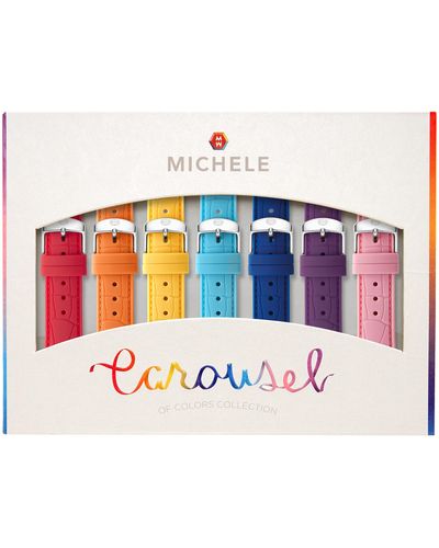 Michele Carousel 7-pack 18mm Silicone Watch Strap Gift Set - Blue