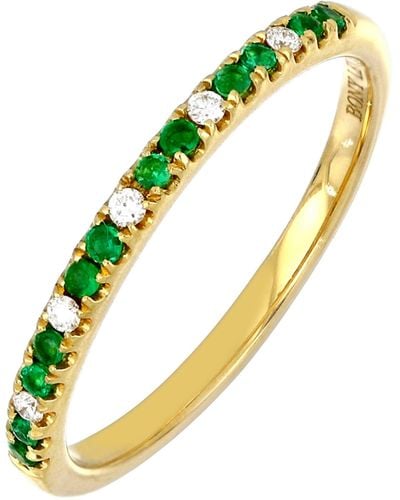 Bony Levy El Mar Emerald & Diamond Stacking Ring - Yellow