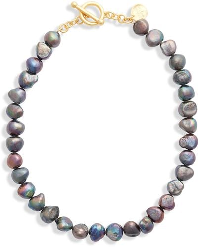 Karine Sultan Peacock Pearl Necklace - Metallic
