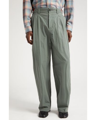 Maison Margiela X Pendleton Skate Cotton Blend Wide Leg Pants - Green