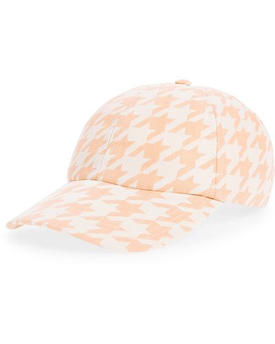 Burberry Houndstooth Twill Adjustable Baseball Cap - White