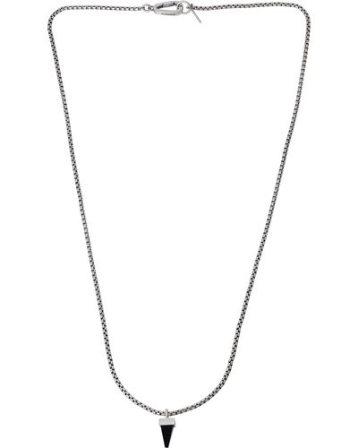 AllSaints Pointed Stone Pendant Necklace - Black