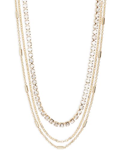 BP. Triple Layer Crystal Necklace - White