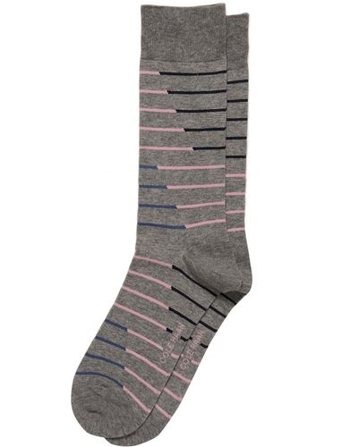 Cole Haan Broken Stripe Dress Socks - Gray