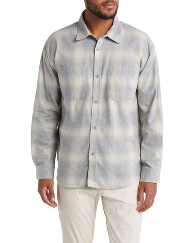 FRAME Plaid Cotton Flannel Button-up Shirt - Gray