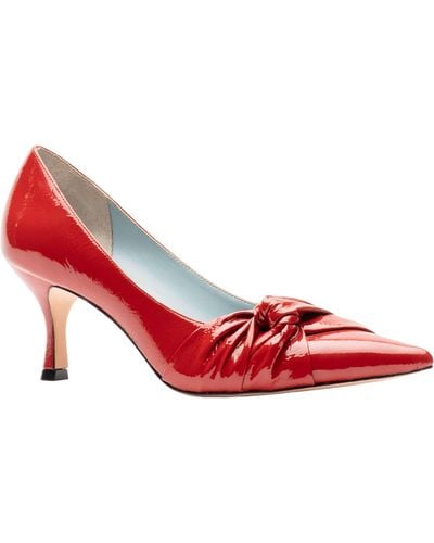 Frances Valentine The Knot Kitten Heel Pointed Toe Pump - Red