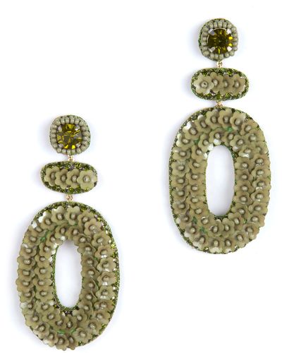 Deepa Gurnani Britt Floral Drop Earrings - Green