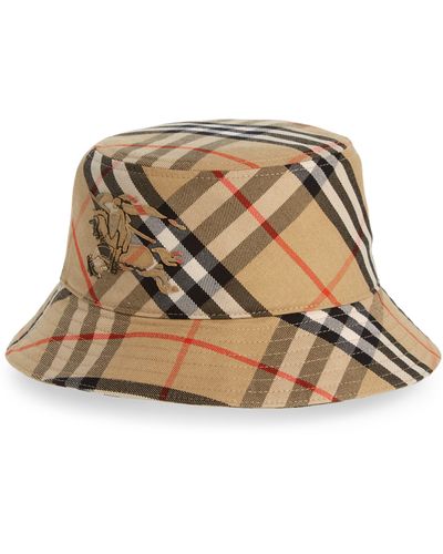 Burberry Ekd Check Twill Bucket Hat - Natural
