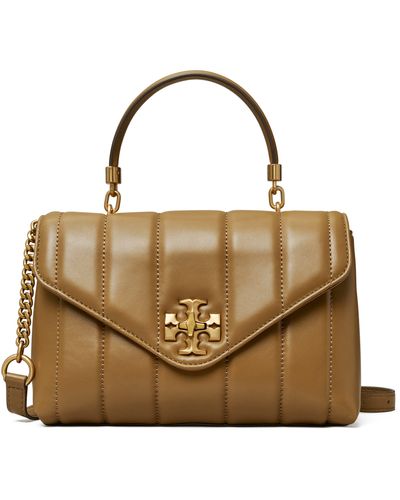 Tory Burch Kira Small Quilted Leather Satchel - Metallic