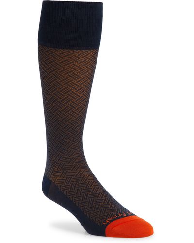 Edward Armah Basket Weave Graduated Compression Dress Socks - Black