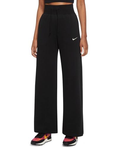 Nike Sportswear Phoenix Fleece High-waisted Wide-leg Sweatpants - Black