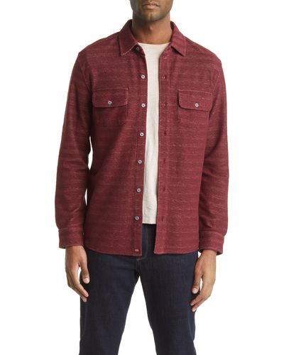The Normal Brand Textured Knit Long Sleeve Button-up Shirt