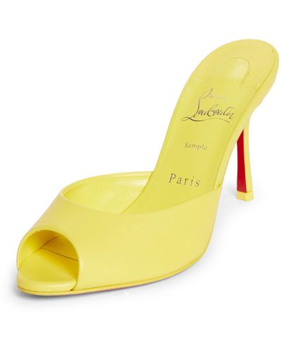 Christian Louboutin Me Dolly Peep Toe Slide Sandal - Yellow