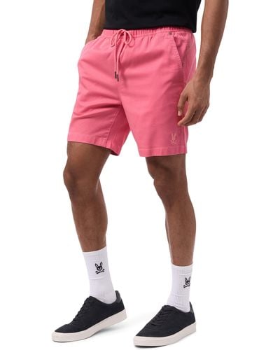 Psycho Bunny Willis Stretch Twill Drawstring Shorts - Pink