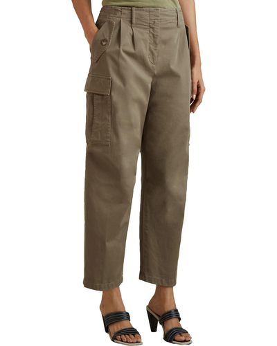 Reiss Indie Stretch Twill Ankle Cargo Pants - Green