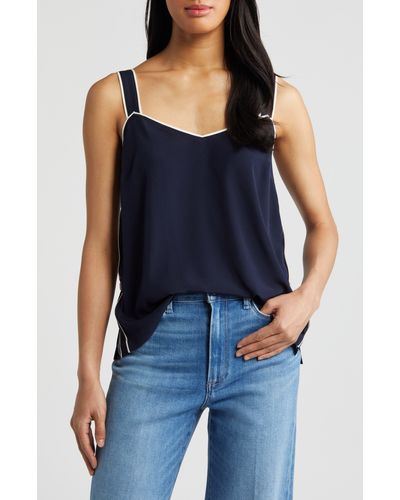 Court & Rowe Piped Button Detail Camisole - Blue