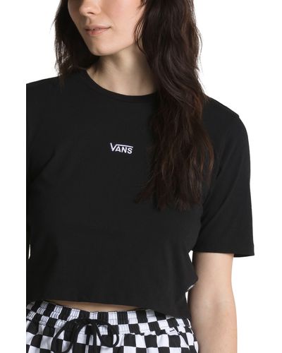 Vans Flying V Embroidered Cotton Crop T-shirt - Black