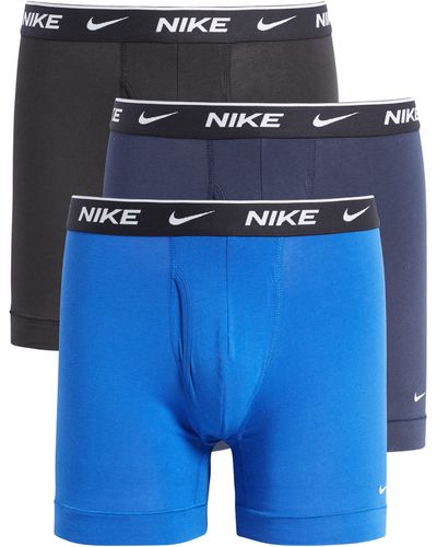 Nike Dri-fit Essential Assorted 3-pack Stretch Cotton Boxer Briefs - Blue