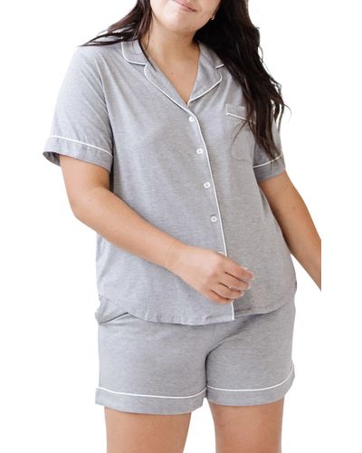 Cozy Earth Short Sleeve Knit Pajamas - Gray
