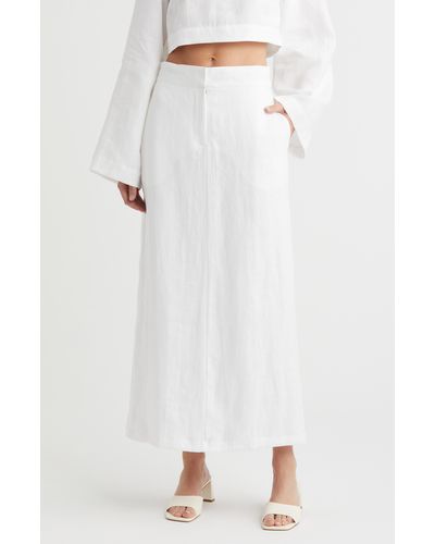 Faithfull The Brand Nelli Linen Maxi Skirt - White