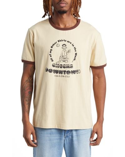 Checks Downtown Ringer Graphic T-shirt - Natural