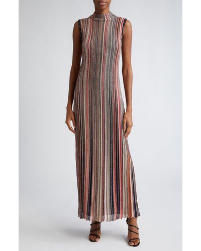 Missoni Sequin Metallic Stripe Gown - Brown